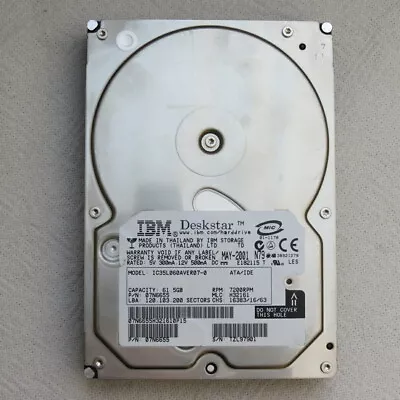 IBM Deskstar IC35L060AVER07-0 61.5Gb  IDE / PATA 3.5  7200rpm Used • £10