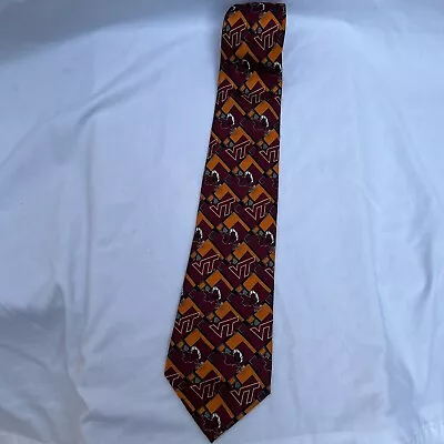 Bold Gently Used Virginia Tech Hokies 100% Silk Neck Tie • $17.99