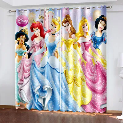 Disney Princess Girls Bedroom Curtains Ring Blackout Door Decor UV Protect Gift • £26.66