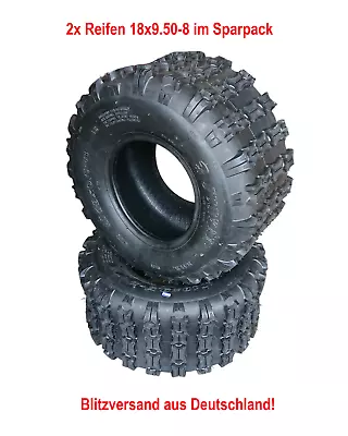 Tyre 2x 18x9.50-8 33F Junkai Atv Quad Lawn Tractor Ride-On Snow Shovel • £98.95