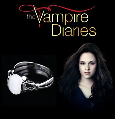 The Vampire Diaries Bella Swan Elena Gilbert Silver Plated Opal Daylight Ring • $17.15