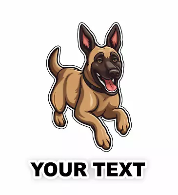 Set Of 2 Belgian Malinois Dog Decal Stickers With Free Custom Text • $6.99