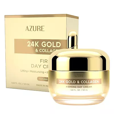 Korean Skincare AZURE 24K Gold & Collagen Day Cream Moisturizing Firming - 50ml • $15.99