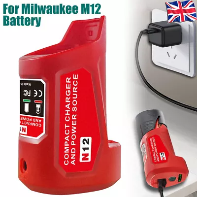 Charger Adapter For Milwaukee QC3.0 18W For M12 Heated Jacket Battery 48-59-1201 • £12.36