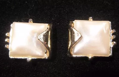 White MOP Mother Of Pearl Vintage Quality Cuff Links Fancy  • $32.49