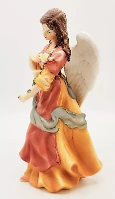 Vtg O'Well Ornate 10  Hand Painted Yellow Porcelain Angel Of Serenity Figurine • $19.99