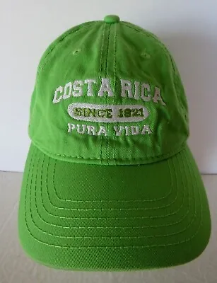 $10 • Buy Costa Rica Pura Vida Hat Cap OSFM Adjustable Strap Back Bright Green Vacation