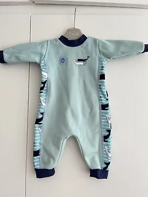 Baby Boys Splash About Warm In One Small 0-3 Months Blue Whale Moby GC • £12.99