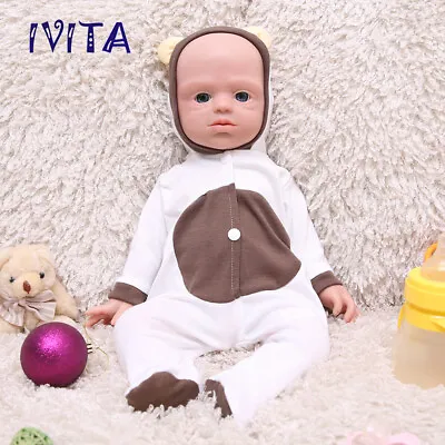 IVITA 21'' Full Silicone Reborn Baby Doll Newborn Boy Squishy Silicone Baby • $220.50