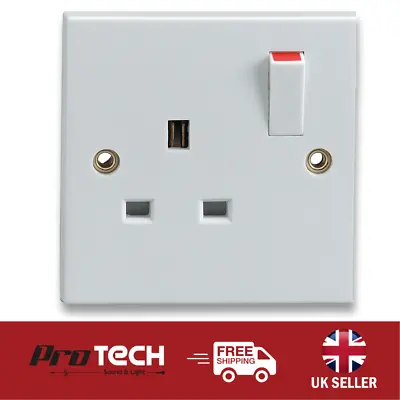 £5.14 • Buy Quality Single Electric Mains Wall Socket 1 Gang White Plug Outlet Switched