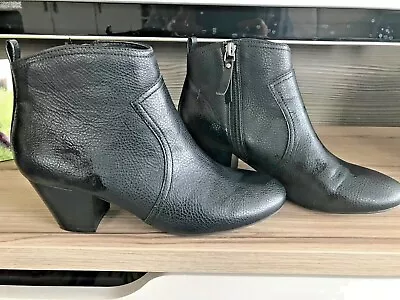 Ladies Black Mantaray Ankle Boot Faux Leather UK 4 • £9.99