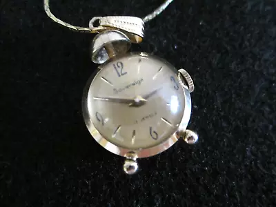 Vintage 17j Goldplate Sovereign Watch Pendant W/ Chain Runs Great • $25