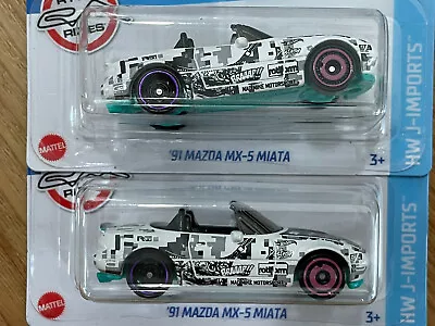 Hot Wheels 2 Car Lot - ‘91 Mazda MX-5 Miata - HW J-Imports • $10.99