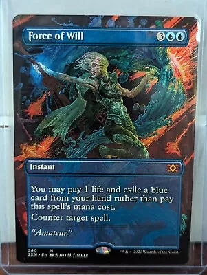 Force Of Will - Borderless - Double Masters - MTG Magic - NM • $150