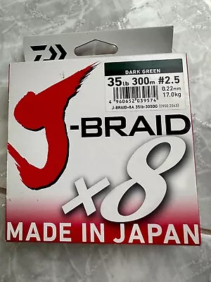 Original Daiwa J-Braid X8 300M Braid 35lb Fishing Line- Green • $50