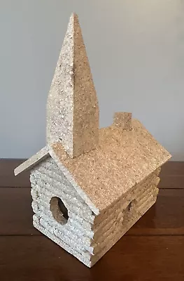 Putz Handmade Wooden Log Cabin Style Church Mica Glitter Flakes Roof  RARE • $42