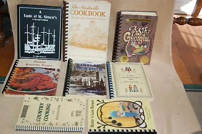Lot Of 8 Vintage Spiral Bound Cookbooks Church Community Georgia Nashville • $18
