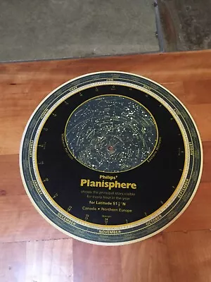 Vintage 1982 Philips Planisphere Stars & Constellation Chart Map Latitude 51.5N  • $12