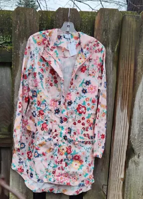 Vera Bradley Women 8 - 10 Raincoat Multicolor Floral Packable Lightweight Jacket • $59.99