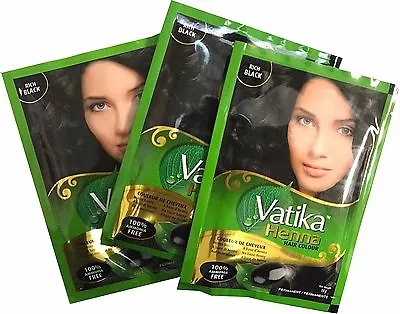 20 X 10g Sachets Dabur Vatika Henna Powder Best Hair Color Rich Black • $20