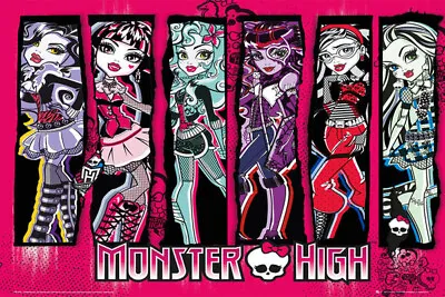 MONSTER HIGH 24x36 WALL POSTER (2012) - Six Main Animation Characters • $35.99