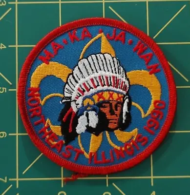 MA-KA-JA-WAN Northeast Illinois 1990 Indian Chief Vintage Boy Scout BSA Patch • $9.95