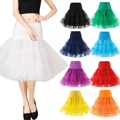 Women VINTAGE 50' RETRO WEDDING BRIDAL SWING PETTICOAT DANCE TUTU UNDERSKIRT • $12.30