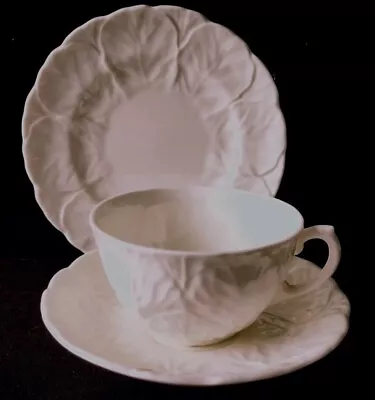 VINTAGE COALPORT WHITE LEAF COUNTRYWARE TEA SET TRIO CUP SAUCER PLATE (23(f) • £15