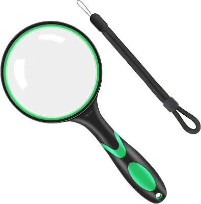 Vicloon Magnifying Glass 10X Handheld Reading Magnifier Set With Hanging Rope • £7.50