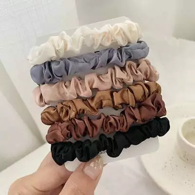6Pack Fashion Hair Bands Silk Satin Scrunchie Hair Ties Ponytail Holder Ropes AU • $2.90