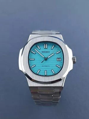 $287 • Buy Seiko Nautilus Custom Mod With Tiffany Dial Sapphire Crystal NH35 Automatic Mvmt