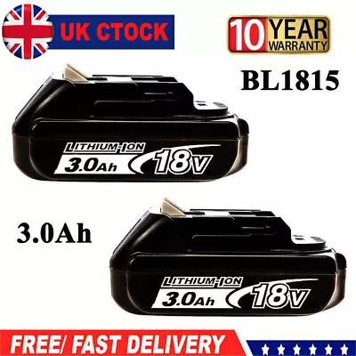 2x For Makita 18V BL1830 BL1815 3.0Ah LXT Li-ion Cordless Battery BL1835 BL1820 • £28.89