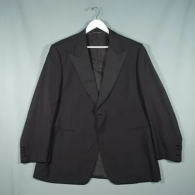 Canali Harrods Tuxedo Blazer Mens Black Jacket Single Button Italian Wool Event • £49.97