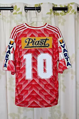 RARE Adidas 80's Slask WKS FC Poland Soccer Team Match Worn Player #10 Jersey L • $299.99