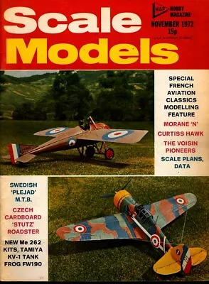 Scale Models Nov 1972 Ww1 Morane-saulnier N Stutz 1914 Roadster 1909 Voisin • $3.95