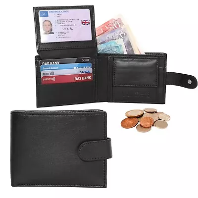 Designer Mens Leather Wallet RFID SAFE Contactless Card Blocking ID Protection • £6.95