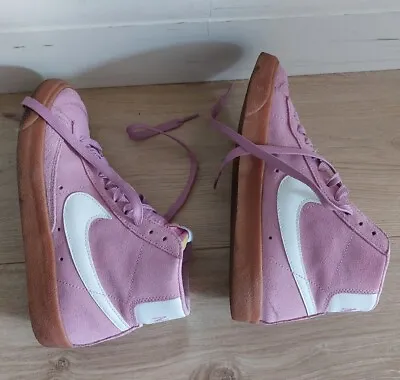 £50 • Buy Nike Blazer Mid '77 Pink Suede Trainers, Gum Sole, UK Size 5