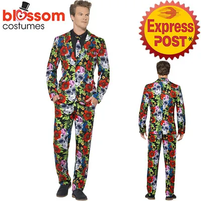 CA310 Day Of The Dead Mens Stand Out Suit Stag Party Funny Fancy Formal Costume • $79.85