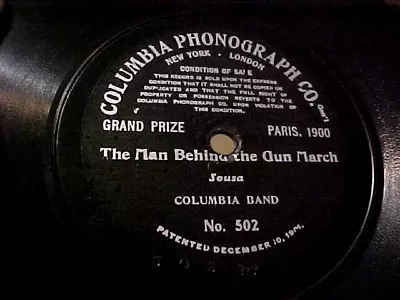 $19.99 • Buy Sousa &Columbia Band -7-Inch Single-sided 78RPM-Man Behind The Gun March-Col 502