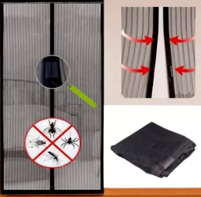 Magnetic Mesh Door Magic Protection Curtain Snap Fly Bug Insect Mosquito Screen  • £6.49