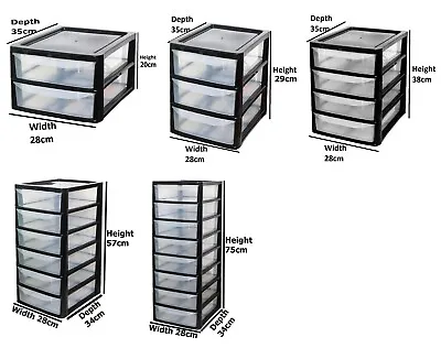 A4 Plastic Storage Drawers Draw Tower Unit Office Desktop Tabletop Home School • £15.95