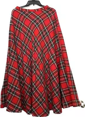 VTG 60s Red Tartan Plaid Full Maxi Skirt Junior Mates By Classic Of Boston Sz SM • $59.20