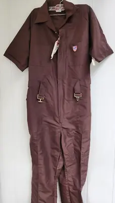 Vintage Mens Jumpsuit 70's One Piece Leisure Jump Suit Anthonys Brown Disco M • $40.88