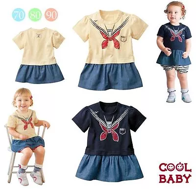 Clearance Baby Girls Sailor Style One Piece Dress Skirt Shorts Outfit Size 0-1 • $14.95