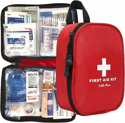 First Aid Kit 130Pcs Medical Travel Workplace Family Safety Emergency Bag BoxR • $27.19