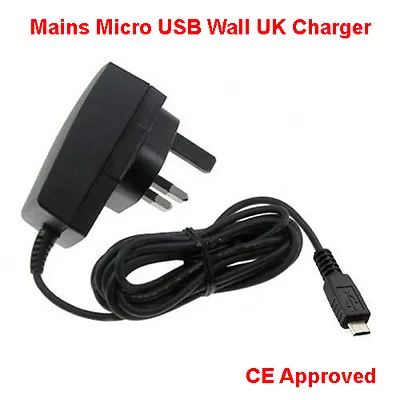 3 Pin UK Mains Micro USB Charger 5v 1Amp For Raspberry Pi Zero 2 & 3 - Black • £5.99