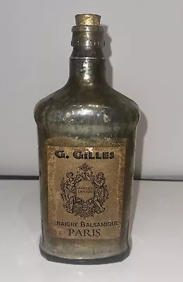 Antique G. Gilles Mercury Glass French Balsamic Vinegar Empty Bottle With Cork • $19.99