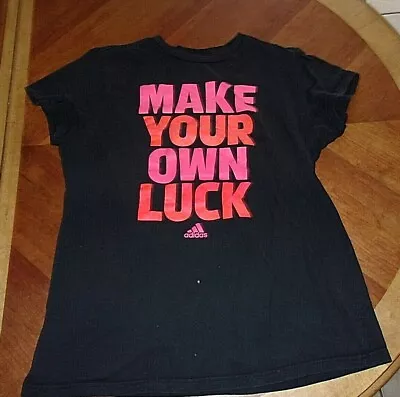 Adidas The Go To Black S/S  Make Your Own Luck  T-shirt Youth Sz XL (16/18) • $4.99