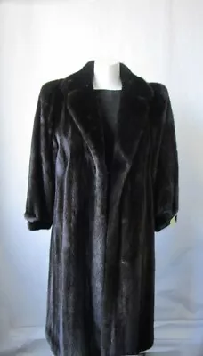 Women's Sz 10  M Dark Ranch Real Mink Fur Coat  Superb CLEARANCE SALE! 💰 • $350