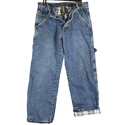 Stanley Lined Carpenter Denim Jeans Mens 32x30 Med Wash Heavy 100% Cotton In/Out • $18.88
